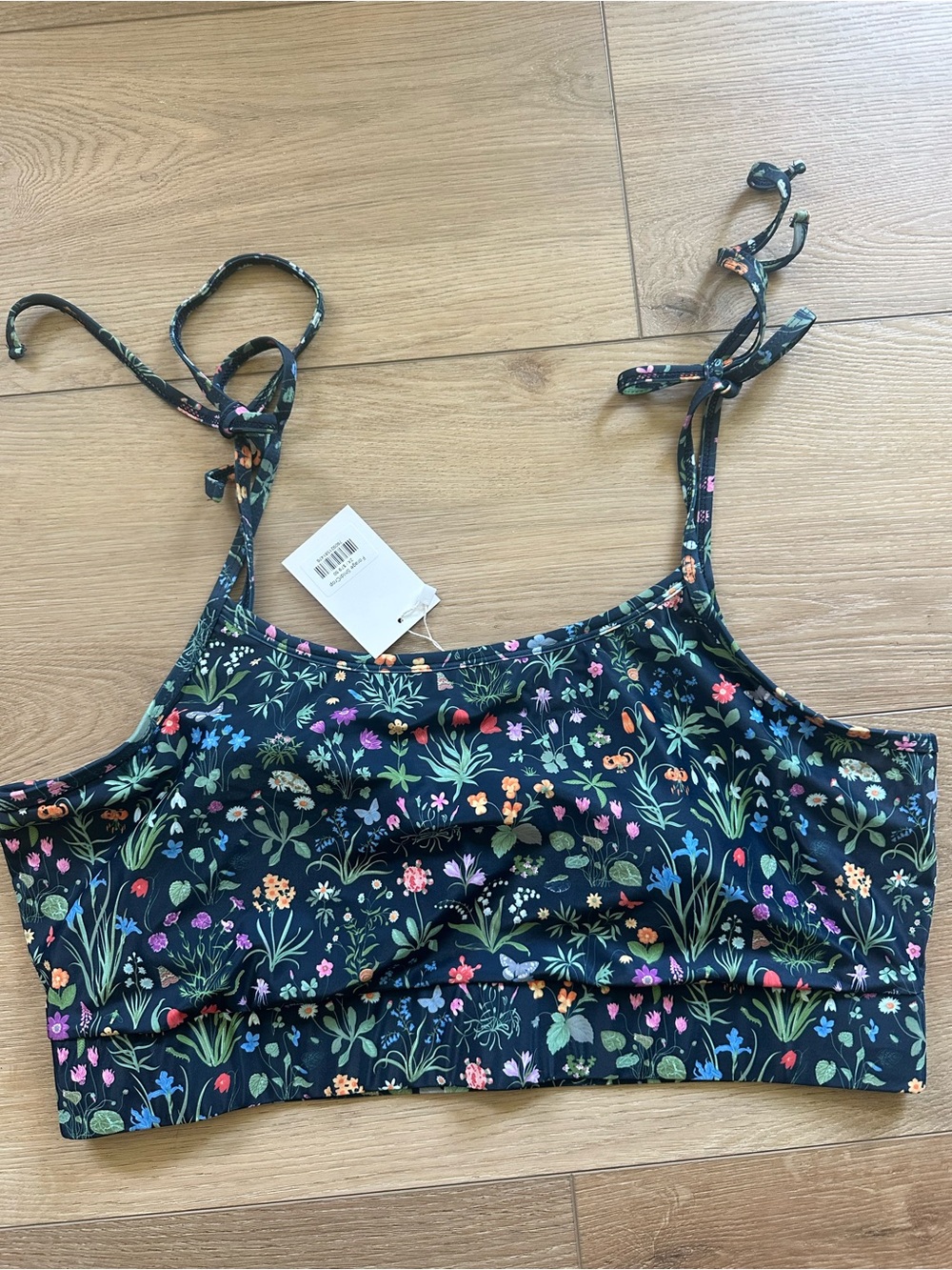 NWT Lime Ricki Floral Longline Bikini Top